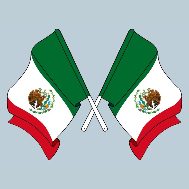 Deux drapeaux croisés du Mexique