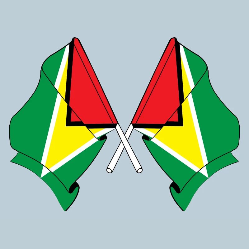 Deux drapeaux croisés de la Guyane