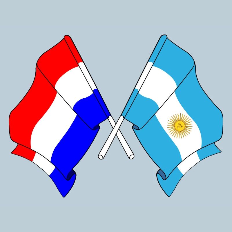 Drapeau des Pays-Bas et drapeau de l’Argentine