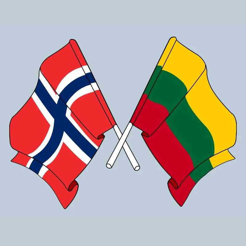 Flag Norway, flag Lithuania