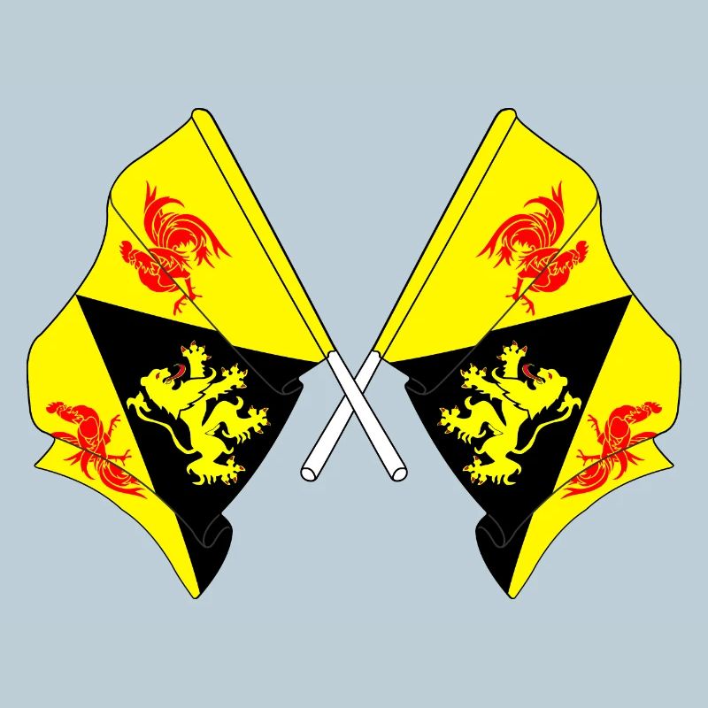 Two flags Walloon Brabant Belgium