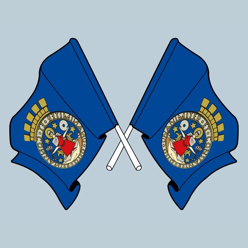 Deux drapeaux d’Oslo croisés