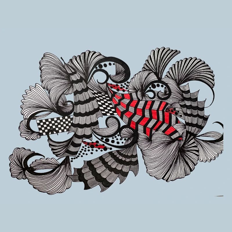 Black White Red Pattern