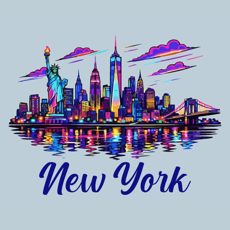 Neon New York Skyline