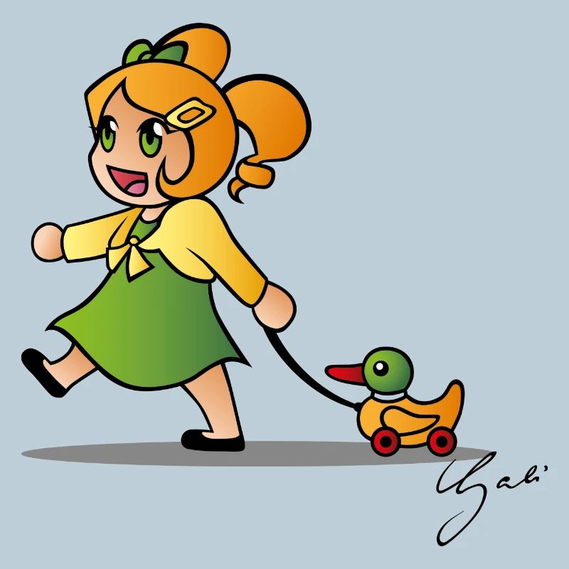 Fille avec canard