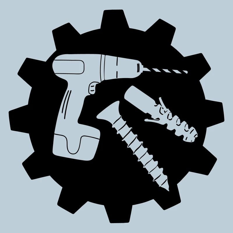 Vis de forage et logo de bouchon de travail d’équipe