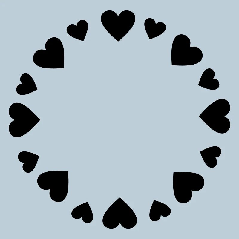 Hearts circle big small