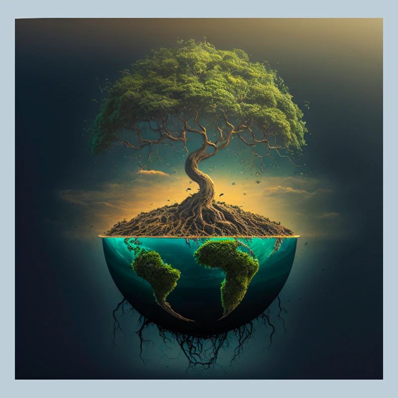 Arbre-Monde : Arbre sur une demi-sphère