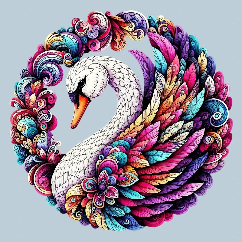 Cygne décoré de Mandalas