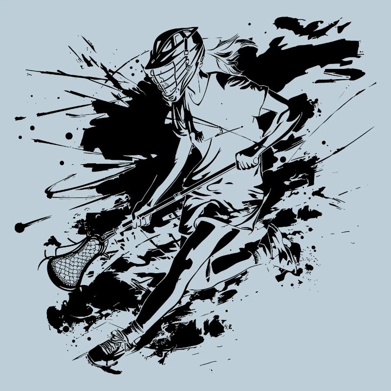 Lacrosse player graffiti