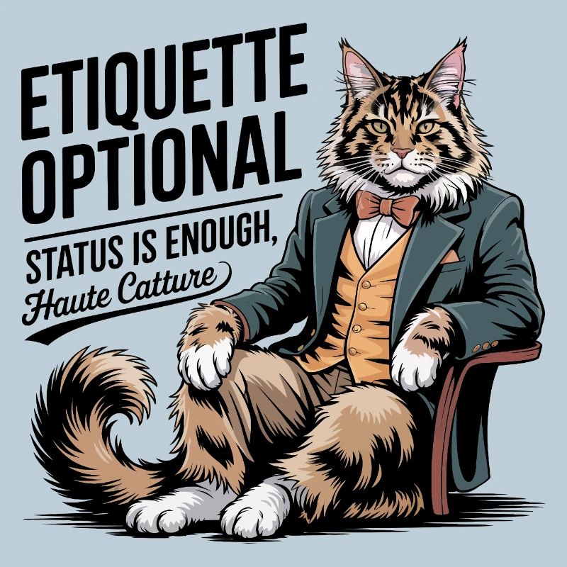 Etiquette Optional Fancy Cat