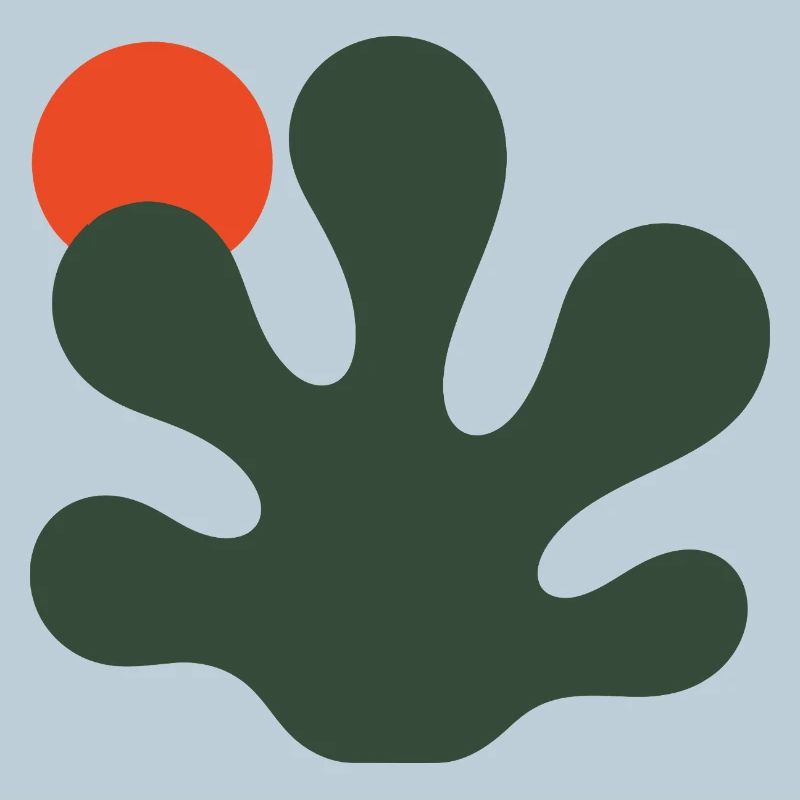 Éclaboussure vert abstraite avec accent orange