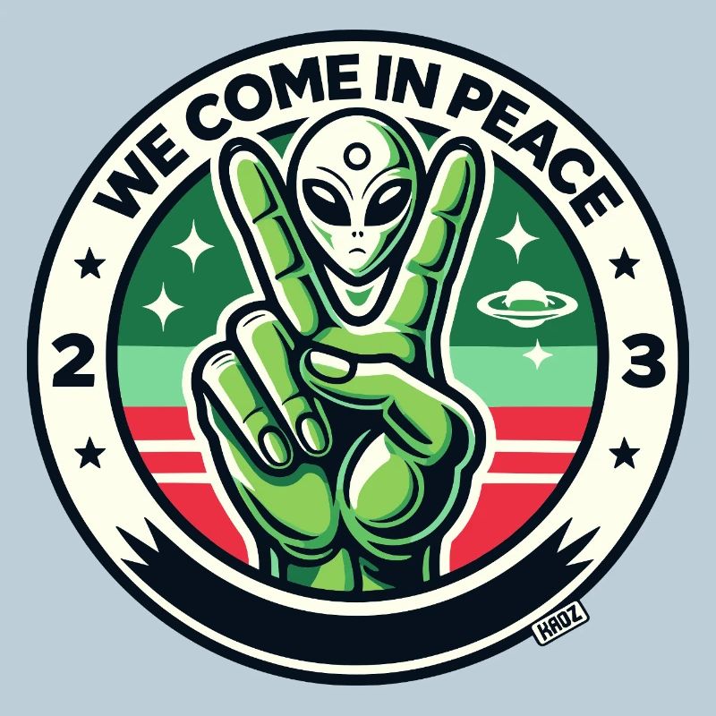 Alien Peace Badge