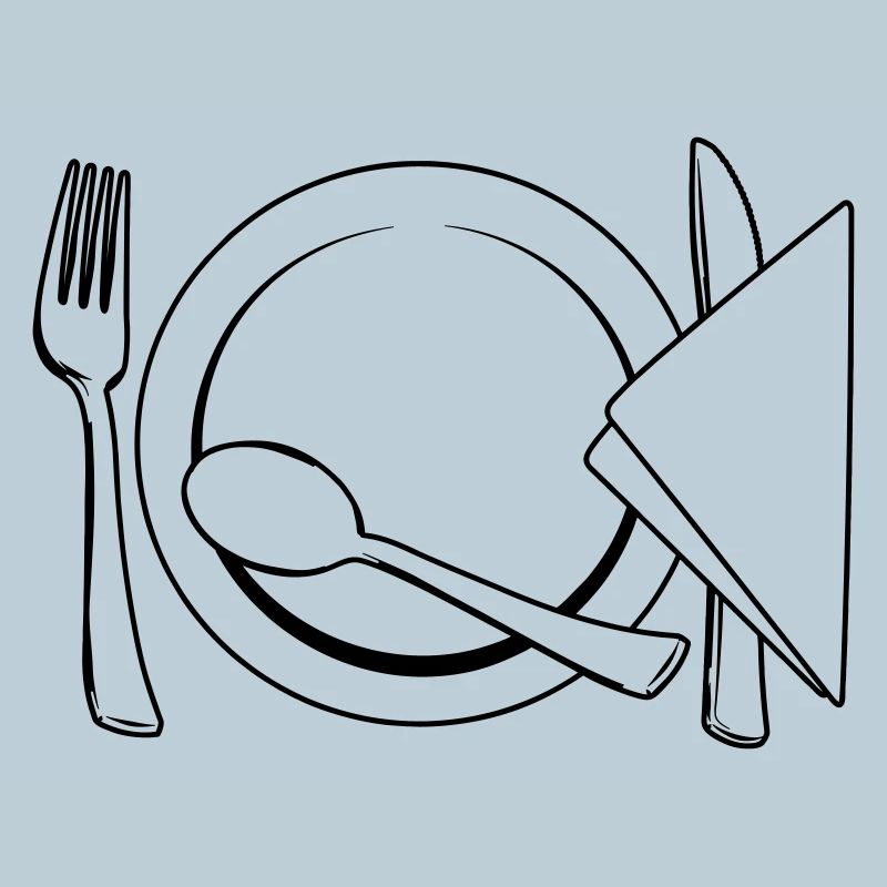 Cutlery plate napkin