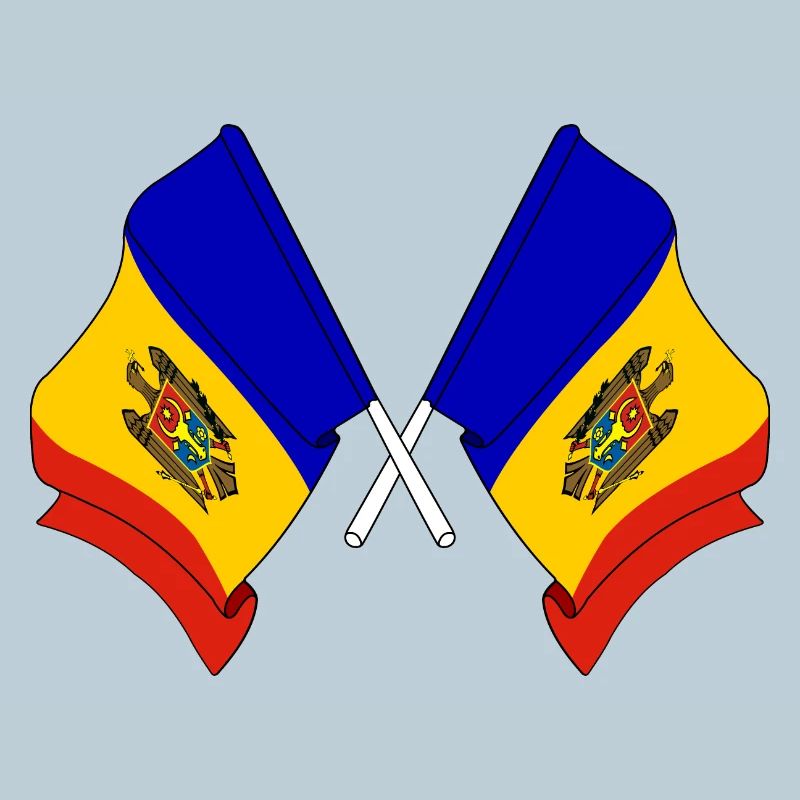 Deux drapeaux Moldavie