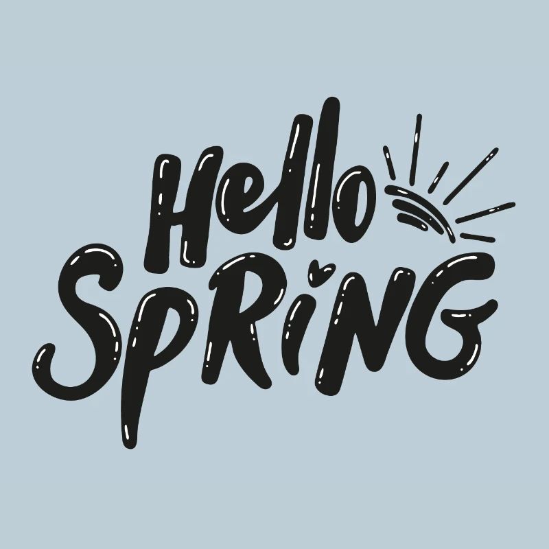 Bonjour printemps saison Bloom lettrage