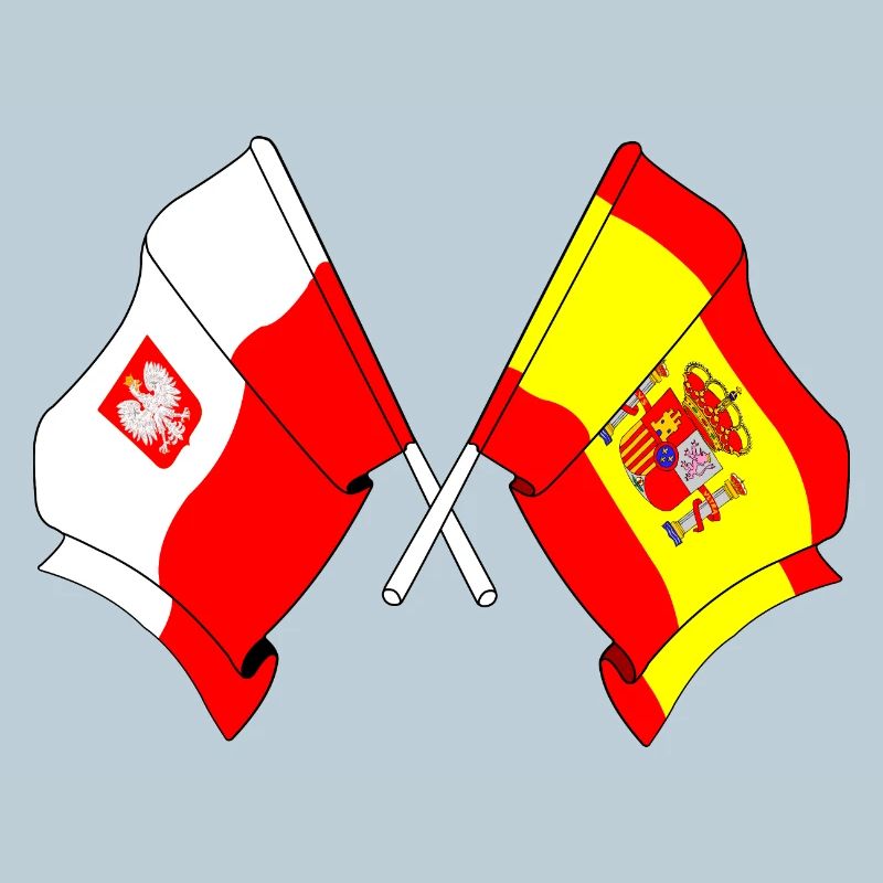 Flag Poland, flag Spain