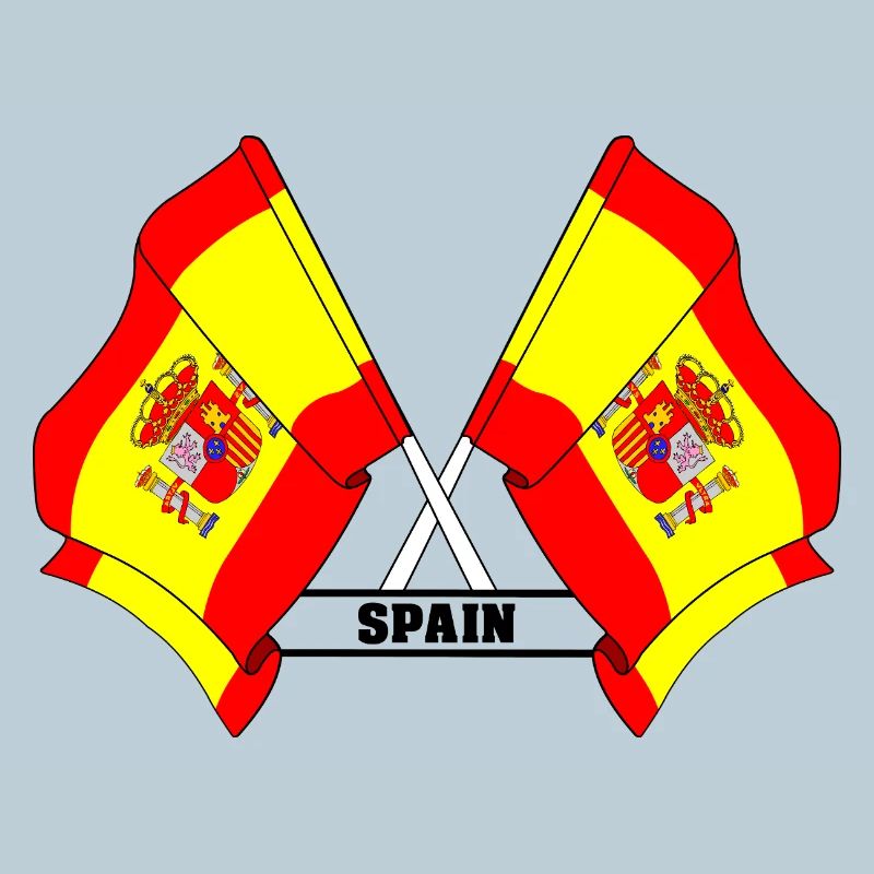 Gekreuzte spanische Flaggen mit SPANIEN