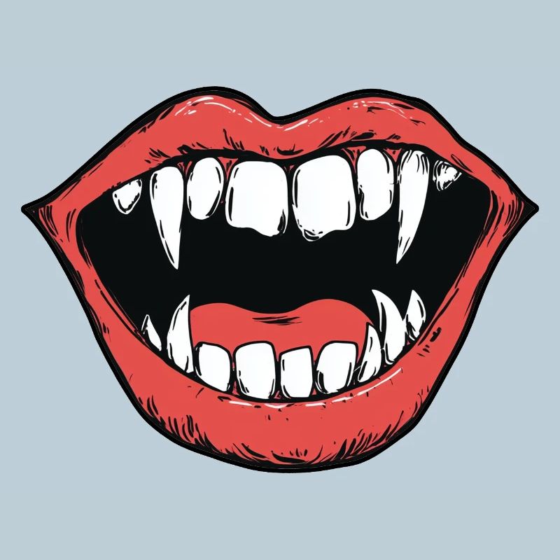 vampire mouth, sharp teeth, bite