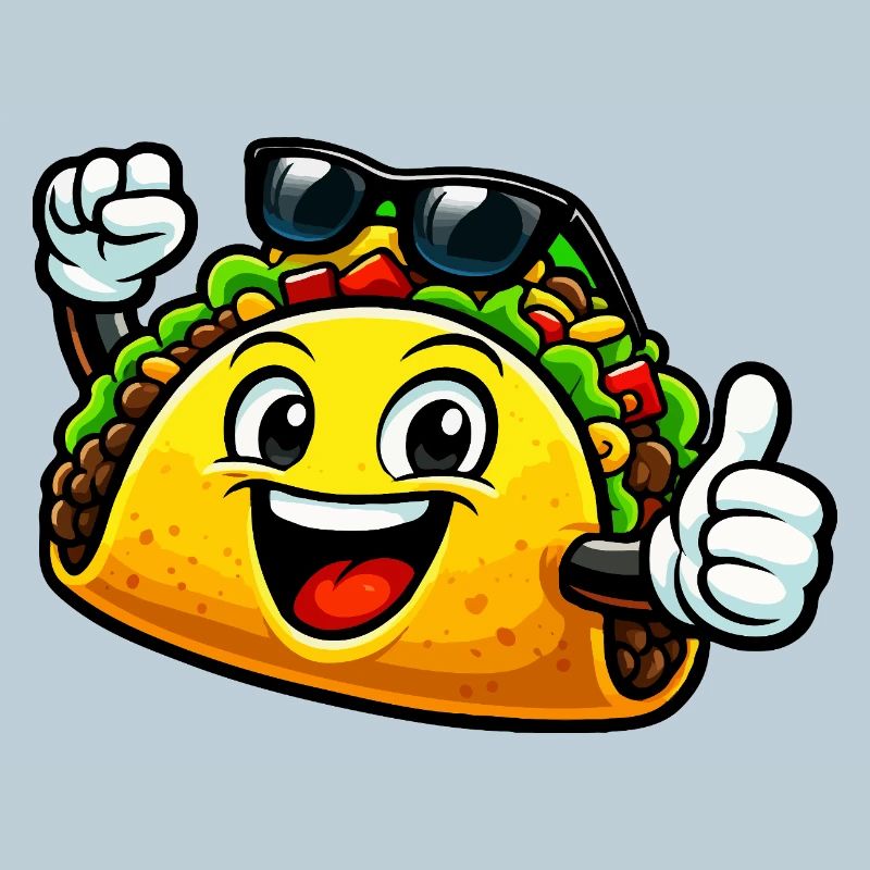 Cheerful Taco with Sunglasses
