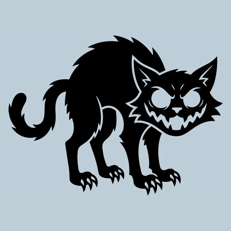 Angry black cat