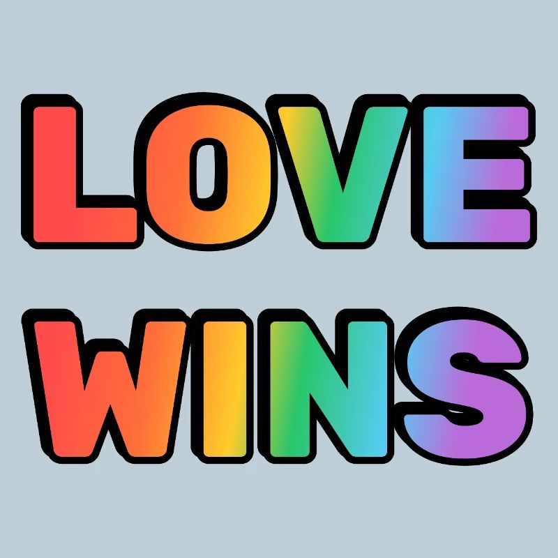 Love Wins Rainbow Gradient Text LGBT