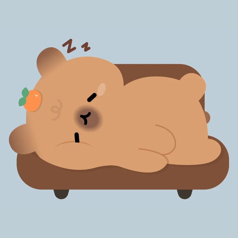 Capybara fatigué et endormi