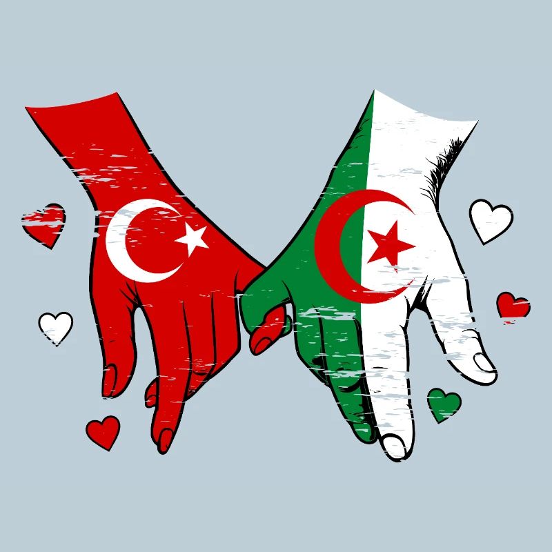 Prise de main du drapeau de la Turquie Algérie utilisée