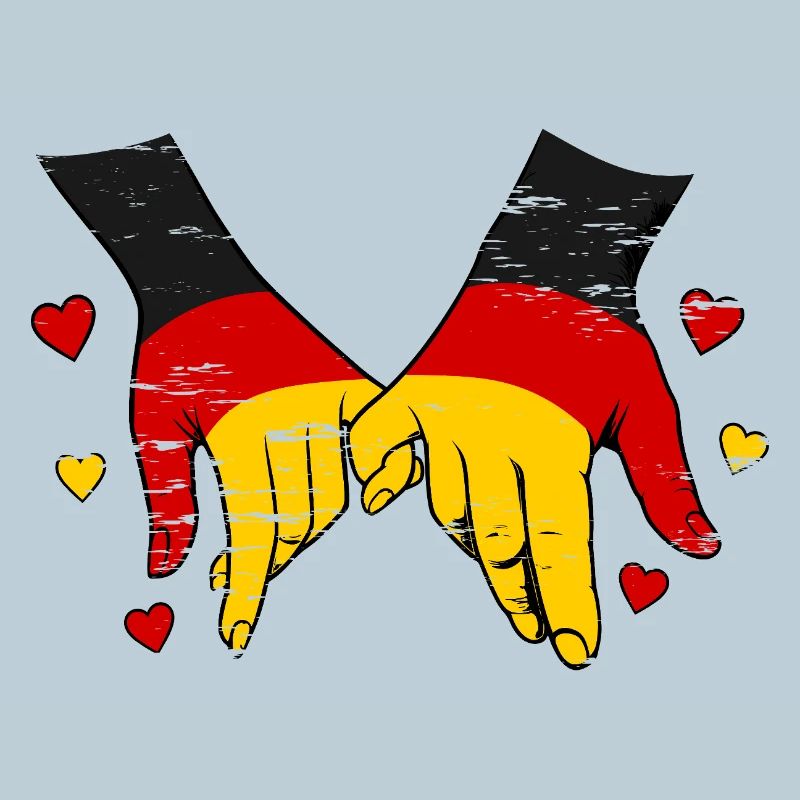 Germany flag holding hands used