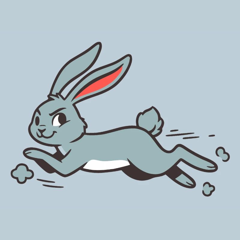 Running Bunny Rabbit Comique aux longues oreilles drôle