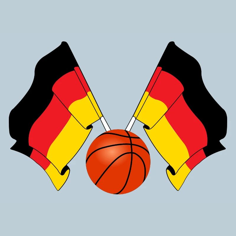 Two German flags crossed Basketball Germany
