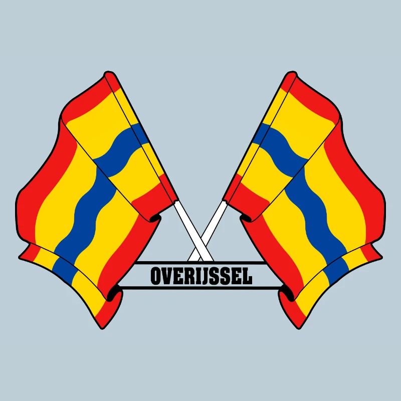 Two flags text OVERIJSSEL