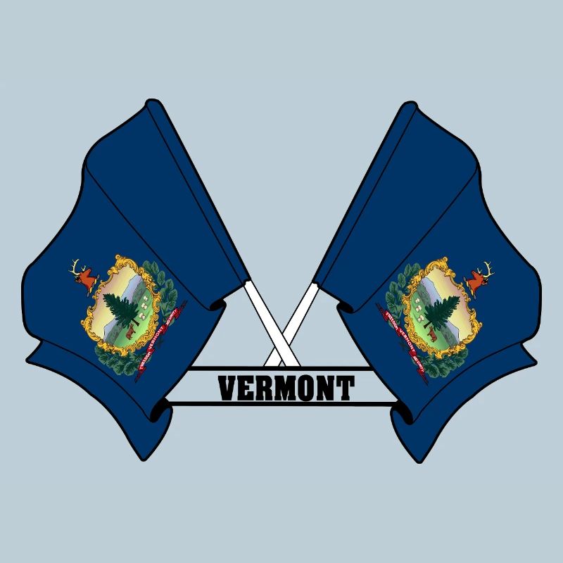 Two flags text VERMONT