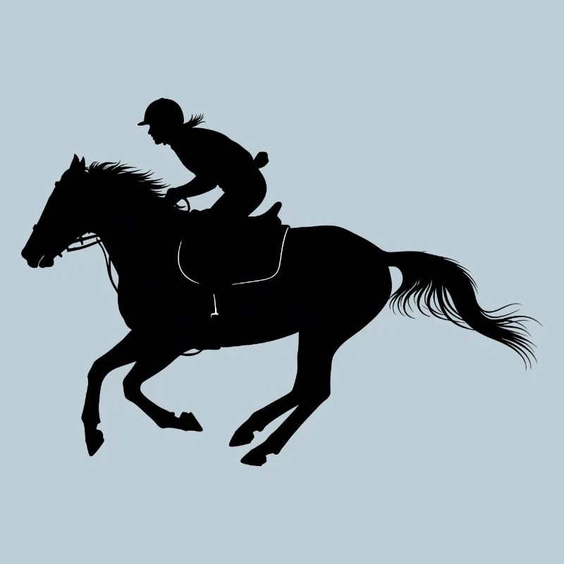 Cheval Élégant Silhouette Noire