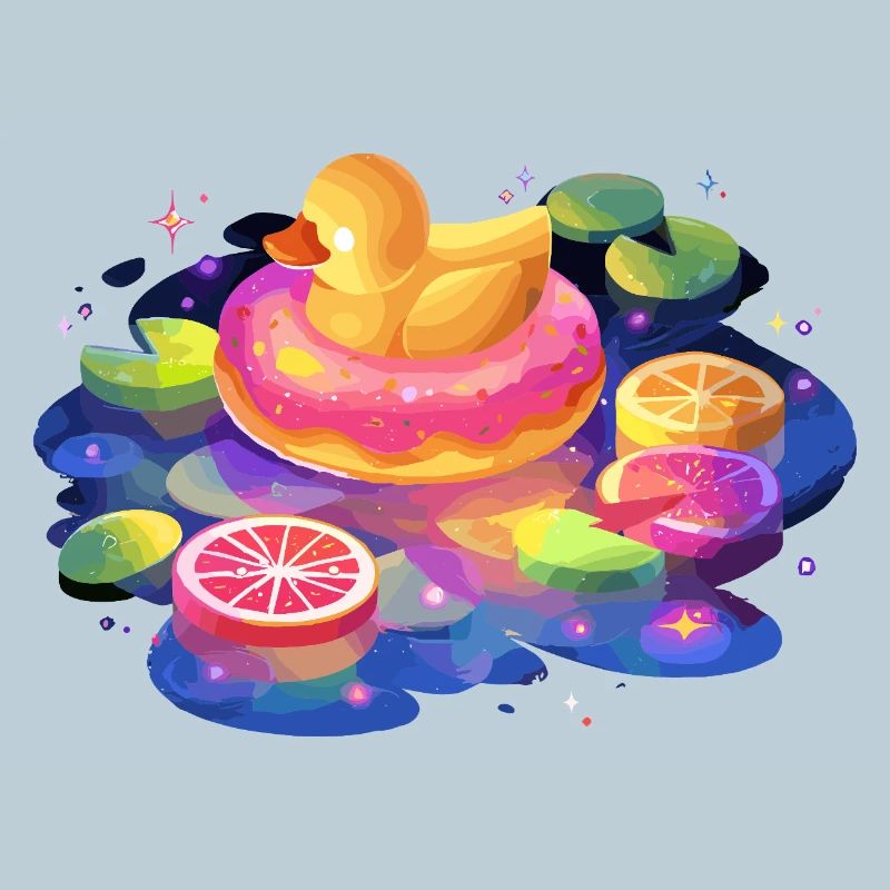 Fruchtiger Donut-Enten-Trip
