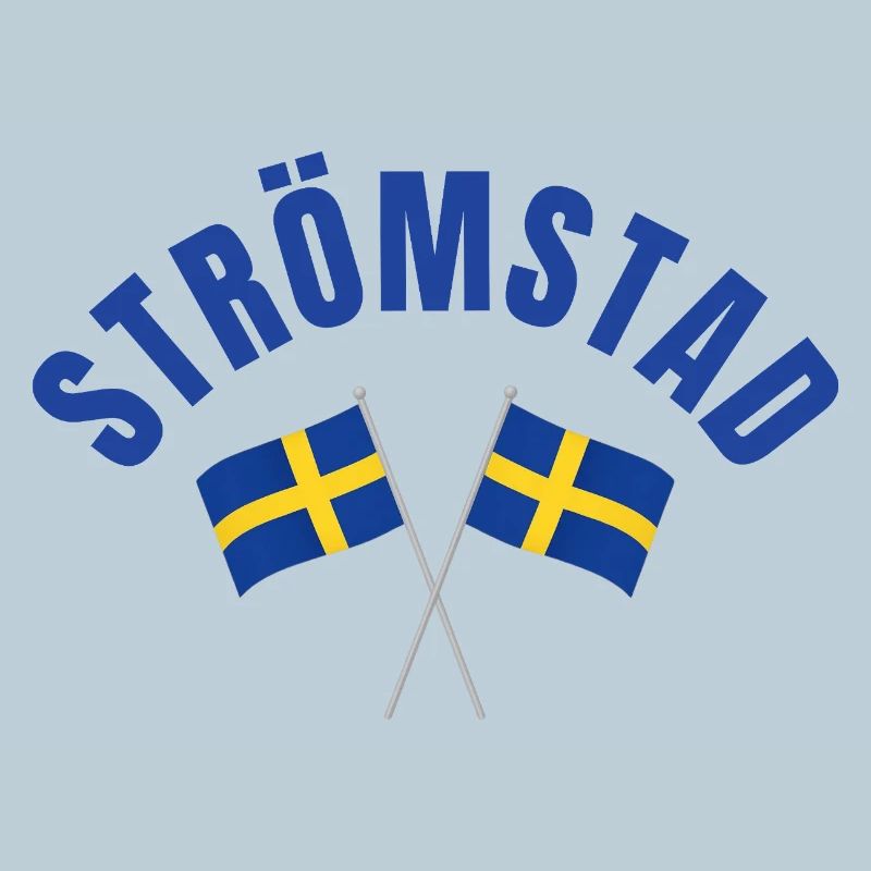 Drapeaux suédois de Strömstad en croix