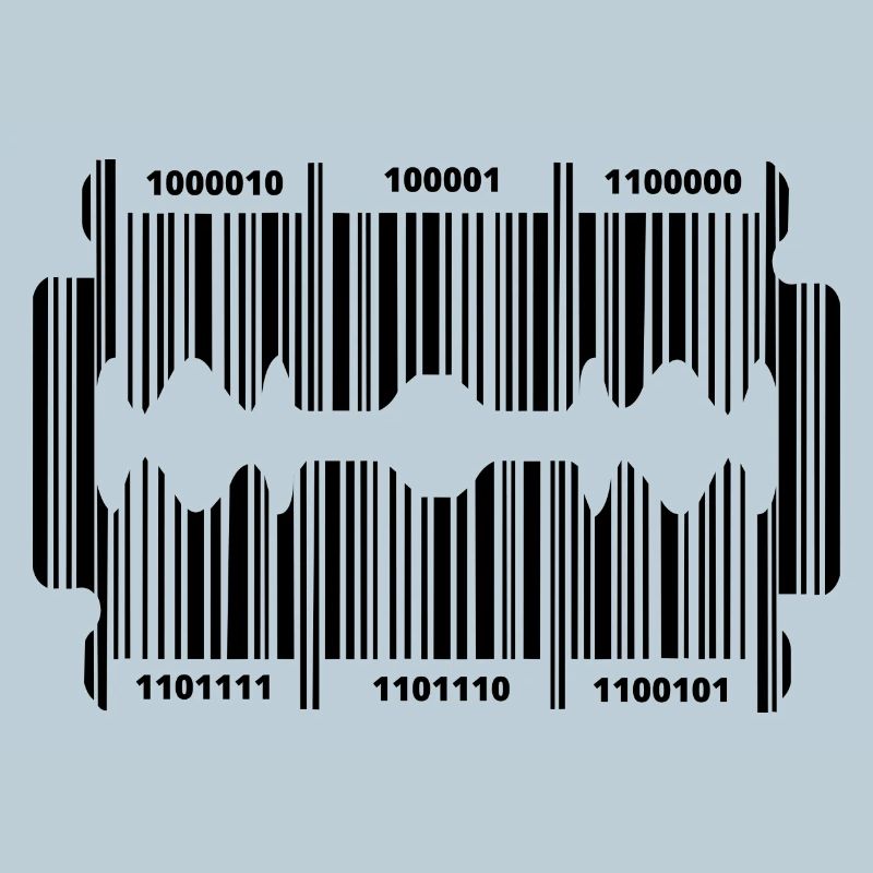 Rasierklinge mit geheim Code