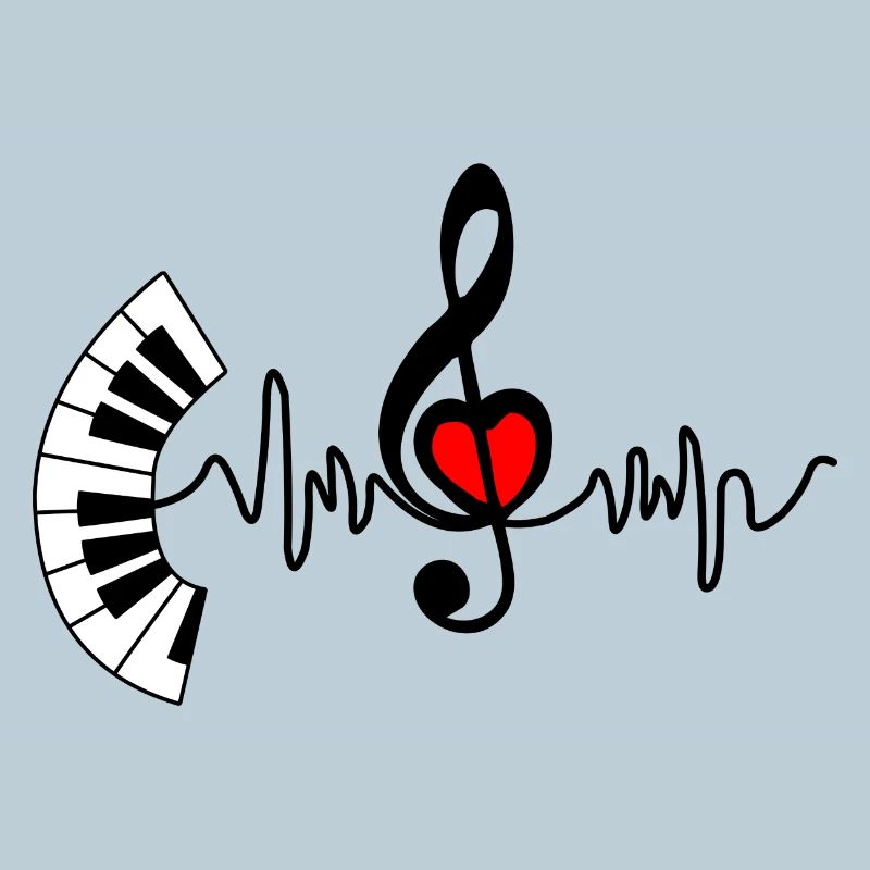 Piano Cardio Herzfrequenz und Herz in der Mitte
