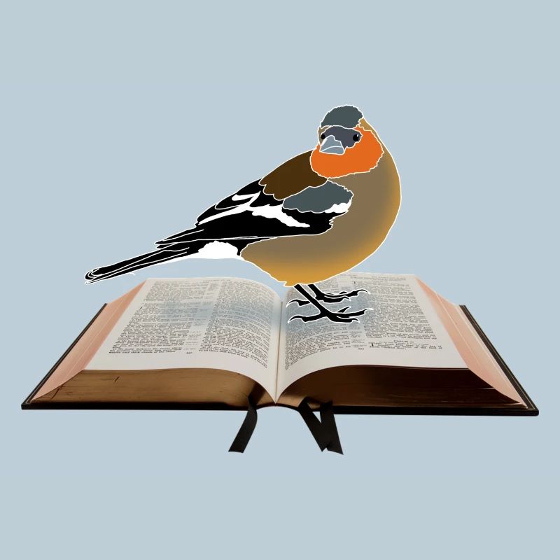 Buchfink auf Buch