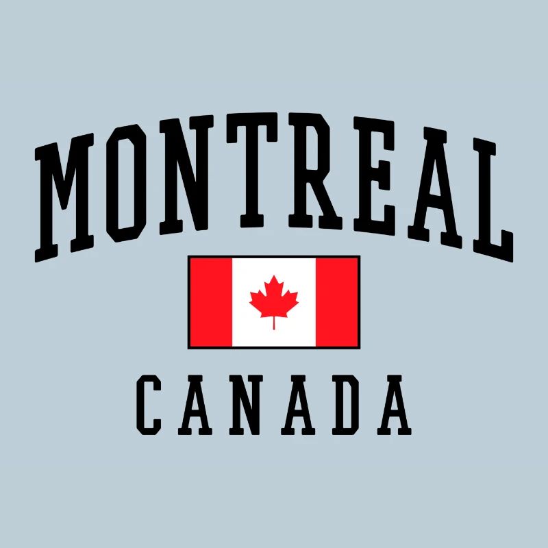Montreal Canada Design with Maple Leaf Motif