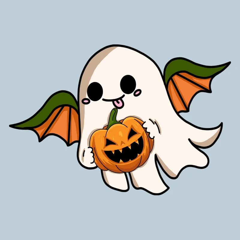 Halloween Ghost Bat Wings Jack-o'-lantern