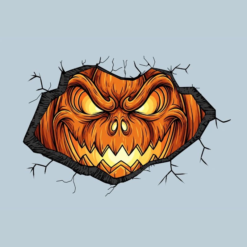 Fierce pumpkin with pointed teeth
