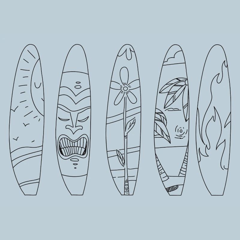 Aloha Retro Tiki Surfboards Collection