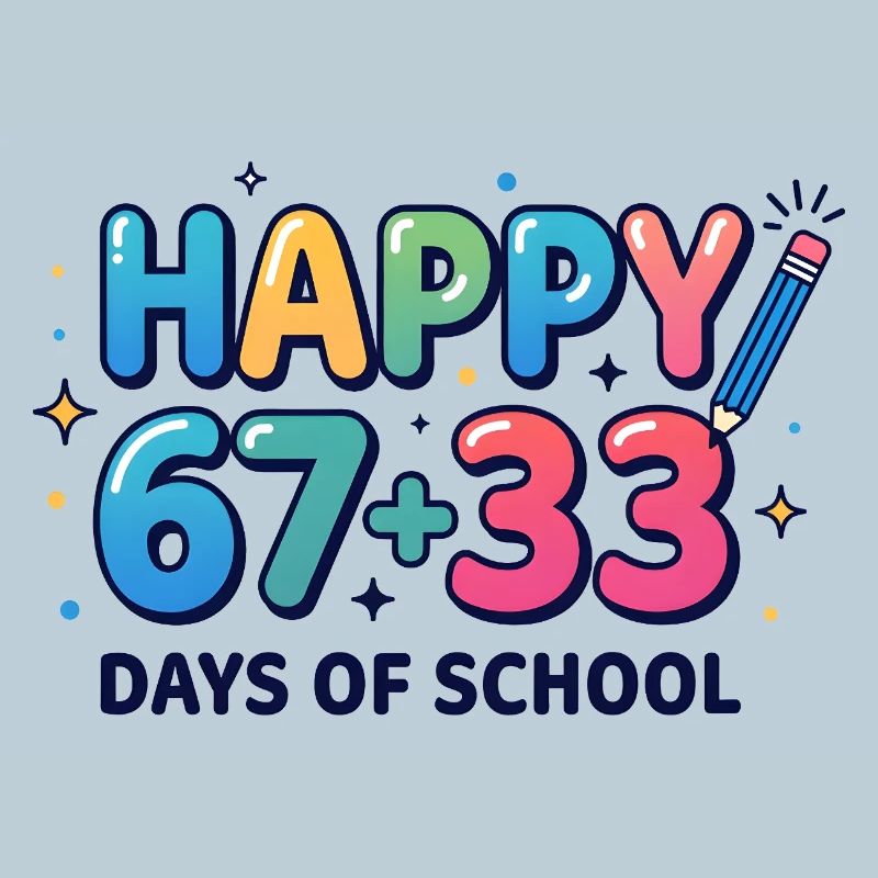 Happy 100 Days School Math Equation 