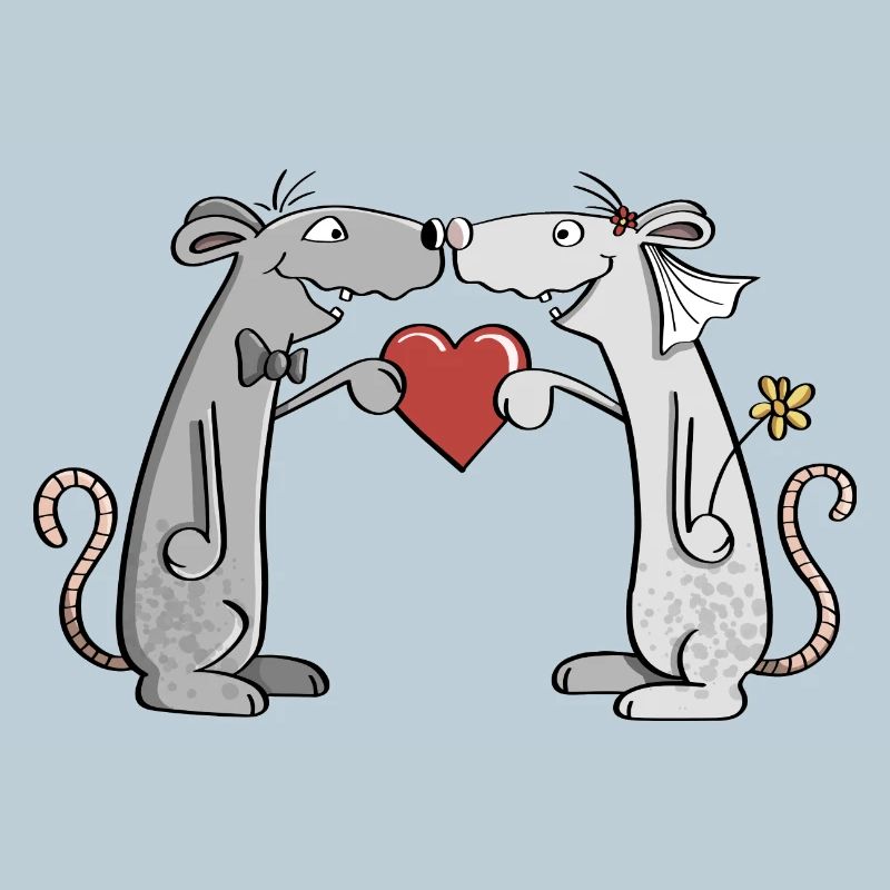 Hochzeit Mäuse - Brautpaar - Braut - Bräutigam