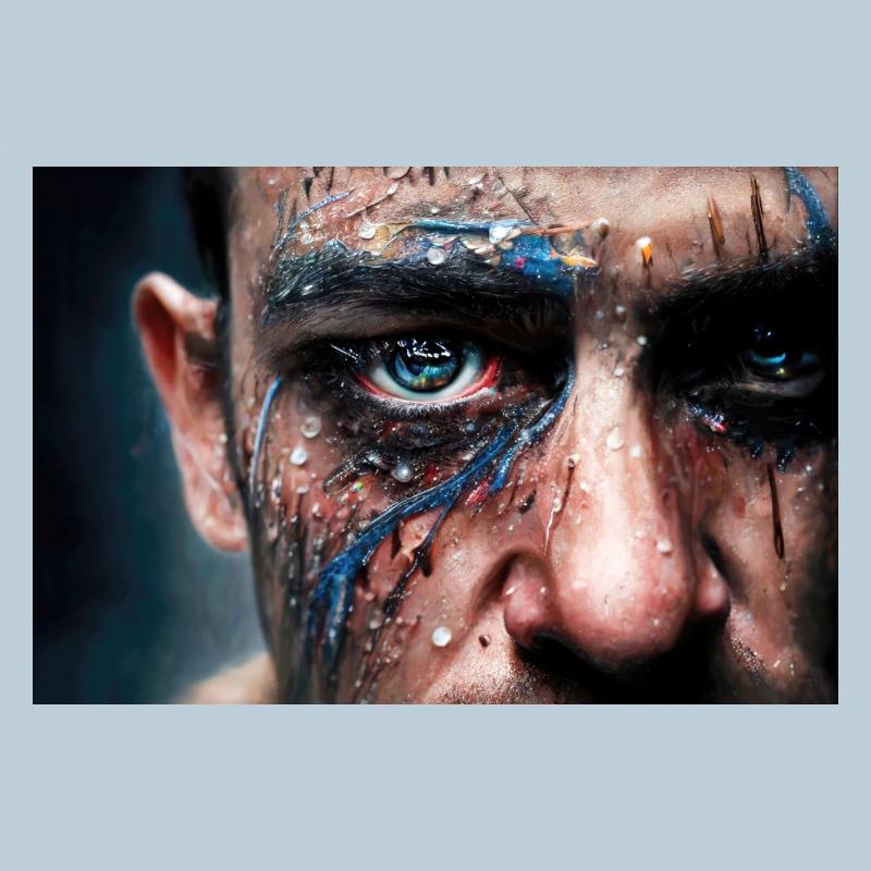 Disturbing man's face
