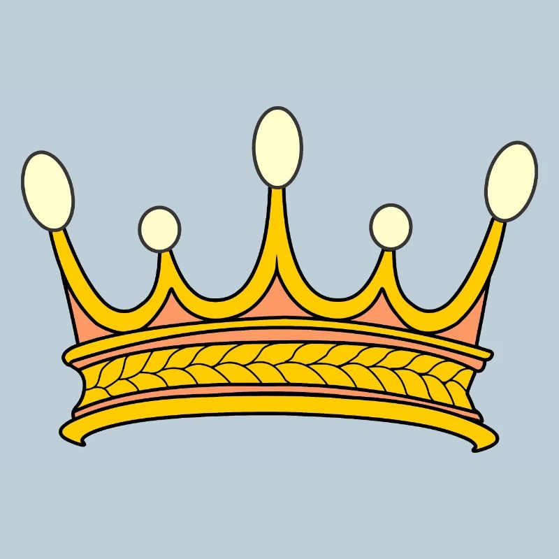 Couronne d’or avec cinq perles.