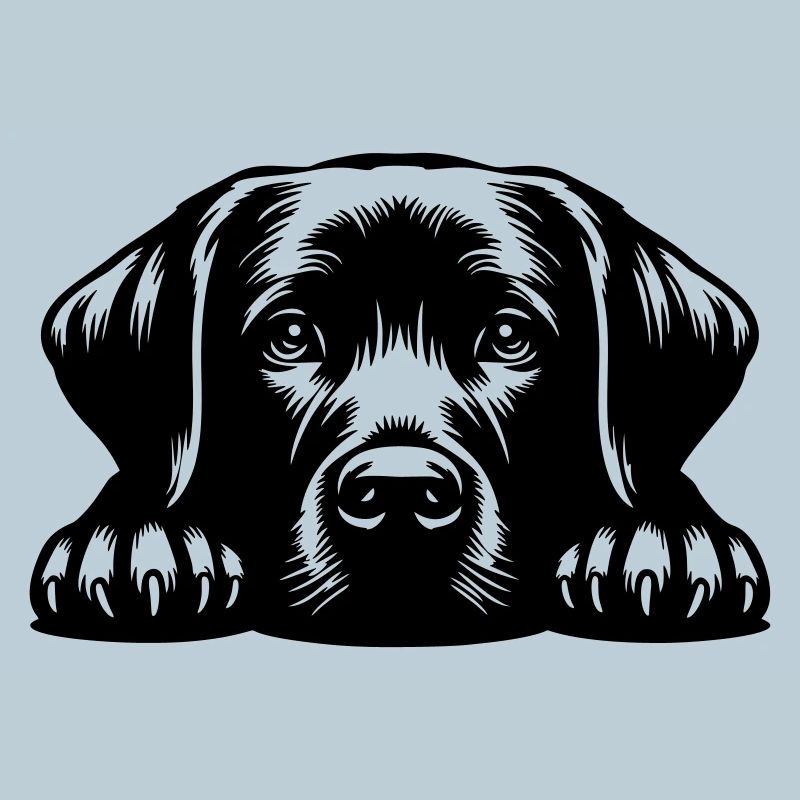 Labrador Head with Paws