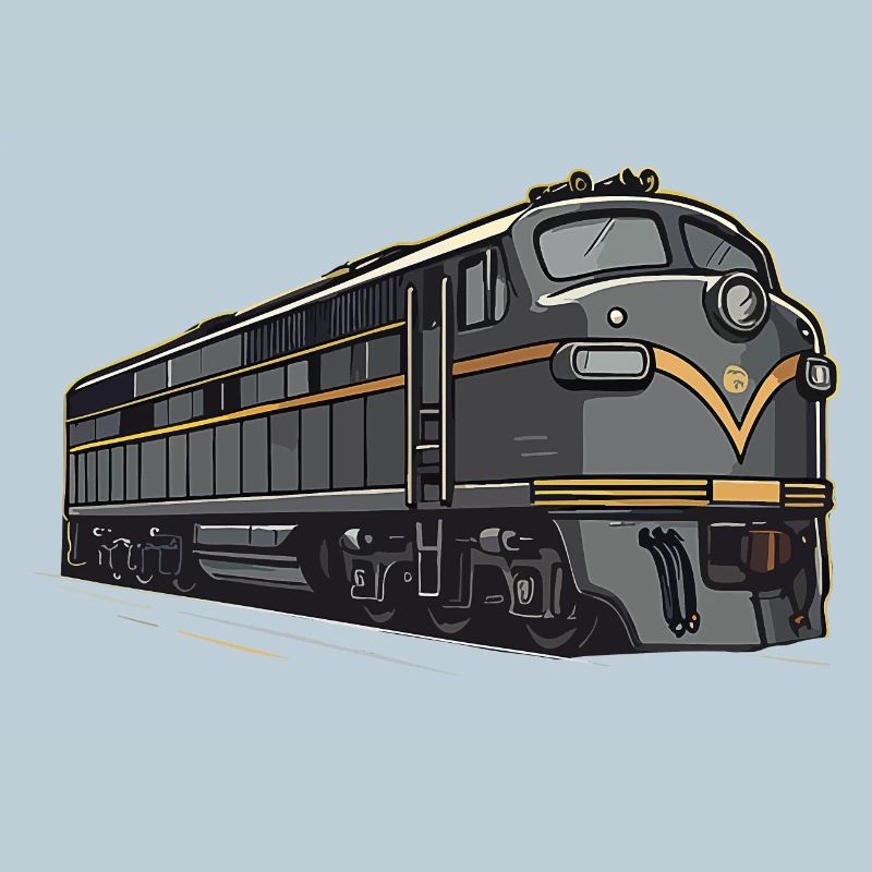 Klassische Diesellok - Retro Eisenbahn Kunstwerk