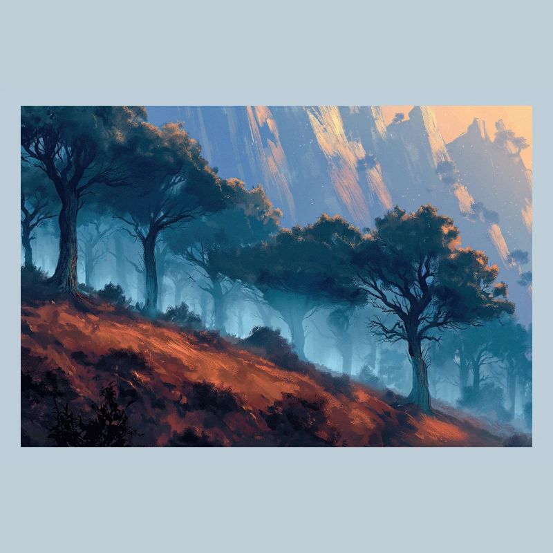 Poster Illustration Paysage de Forêt
